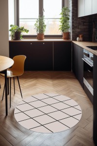 Vizon Kaymaz Tabanlı Yuvarlak Modern Mutfak Halısı AR1469 Vizon Kaymaz Tabanlı Yuvarlak Modern Mutfak Halısı AR1469