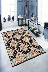 Çok Renkli Kaymaz Taban Otantik Desenli Mutfak Halısı AR235 Çok Renkli Kaymaz Taban Otantik Desenli Mutfak Halısı AR235