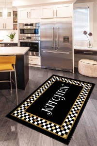 Siyah Kaymaz Taban Yıkanabilir Mackenzie Mutfak Halısı AR285 Siyah Kaymaz Taban Yıkanabilir Mackenzie Mutfak Halısı AR285