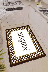 Kahve Kaymaz Taban Yıkanabilir Mackenzie Mutfak Halısı AR291 Kahve Kaymaz Taban Yıkanabilir Mackenzie Mutfak Halısı AR291