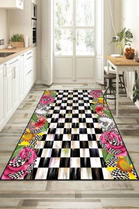 Çok Renkli Kaymaz Taban Yıkanan Çiçekli Mutfak Halısı AR328 Çok Renkli Kaymaz Taban Yıkanan Çiçekli Mutfak Halısı AR328