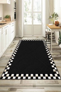 Füme Kaymaz Tabanlı Hasır Jüt Görünümlü Mutfak Halısı AR331F Füme Kaymaz Tabanlı Hasır Jüt Görünümlü Mutfak Halısı AR331F