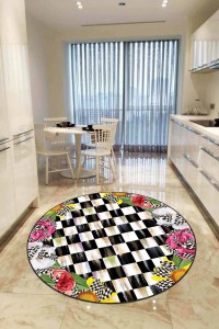 Çok Renkli Kaymaz Taban Çiçekli Yuvarlak Mutfak Halısı AR420 Çok Renkli Kaymaz Taban Çiçekli Yuvarlak Mutfak Halısı AR420