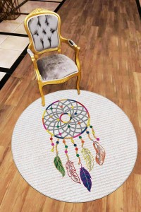 Renkli Kaymaz Taban Düş Kapanı Yuvarlak Mutfak Halısı AR432 Renkli Kaymaz Taban Düş Kapanı Yuvarlak Mutfak Halısı AR432