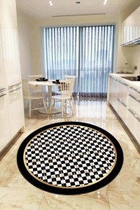 Siyah Kaymaz Tabanlı Mackenzie Yuvarlak Mutfak Halısı AR433 Siyah Kaymaz Tabanlı Mackenzie Yuvarlak Mutfak Halısı AR433