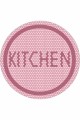 Pembe Kaymaz Kitchen Yazılı Yuvarlak Mutfak Halısı AR548