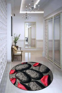 Kırmızı Kaymaz 3D Üç Boyutlu Yuvarlak Mutfak Halısı AR567 Kırmızı Kaymaz 3D Üç Boyutlu Yuvarlak Mutfak Halısı AR567