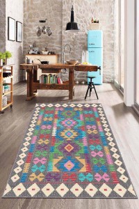 Çok Renkli Kaymaz Taban Otantik Desenli Mutfak Halısı AR713 Çok Renkli Kaymaz Taban Otantik Desenli Mutfak Halısı AR713