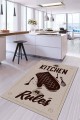 Bej Kaymaz Tabanlı My Kitchen My Rules Mutfak Halısı AR810