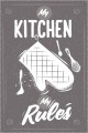 Gri Kaymaz Tabanlı My Kitchen My Rules Mutfak Halısı AR811