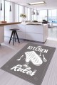 Gri Kaymaz Tabanlı My Kitchen My Rules Mutfak Halısı AR811