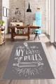 Gri Kaymaz Tabanlı My Kitchen My Rules Mutfak Halısı AR812