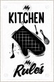 Beyaz Kaymaz Tabanlı My Kitchen My Rules Mutfak Halısı AR846