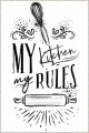 Beyaz Kaymaz Tabanlı My Kitchen My Rules Mutfak Halısı AR853