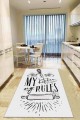 Beyaz Kaymaz Tabanlı My Kitchen My Rules Mutfak Halısı AR853