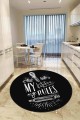 Siyah Kaymaz My Kitchen My Rules Daire Mutfak Halısı AR859