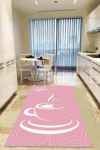 Pembe Kaymaz Taban Yıkanabilir Fincanlı Mutfak Halısı AR860 Pembe Kaymaz Taban Yıkanabilir Fincanlı Mutfak Halısı AR860