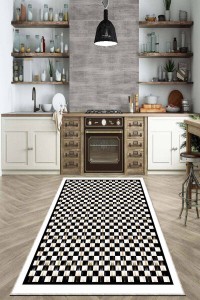 Siyah Kaymaz Taban Yıkanabilir Mackenzie Mutfak Halısı AR874 Siyah Kaymaz Taban Yıkanabilir Mackenzie Mutfak Halısı AR874