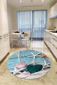 Mavi Kaymaz Taban 3D Üç Boyutlu Yuvarlak Mutfak Halısı AR996 Mavi Kaymaz Taban 3D Üç Boyutlu Yuvarlak Mutfak Halısı AR996