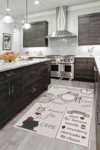 Gri Kaymaz Taban Yıkanabilir Aşçı Desenli Mutfak Halısı MT10 Gri Kaymaz Taban Yıkanabilir Aşçı Desenli Mutfak Halısı MT10