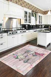 Pembe Kaymaz Taban Yıkanan Kaşık Desenli Mutfak Halısı MT19 Pembe Kaymaz Taban Yıkanan Kaşık Desenli Mutfak Halısı MT19