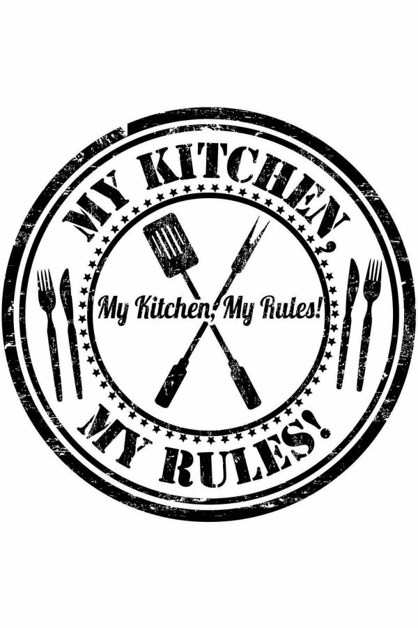 Beyaz Kaymaz My Kitchen My Rules Yuvarlak Mutfak Halısı MT22