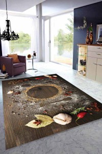 Kahve Kaymaz Tabanlı Yıkanan 3D Baharatlı Mutfak Halısı MT24 Kahve Kaymaz Tabanlı Yıkanan 3D Baharatlı Mutfak Halısı MT24