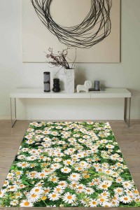 Yeşil Kaymaz Tabanlı Yıkanabilir Çiçekli Mutfak Halısı MT35 Yeşil Kaymaz Tabanlı Yıkanabilir Çiçekli Mutfak Halısı MT35
