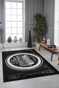 Siyah Kaymaz Tabanlı Yıkanır Bon Apettit Mutfak Halısı MT45 Siyah Kaymaz Tabanlı Yıkanır Bon Apettit Mutfak Halısı MT45