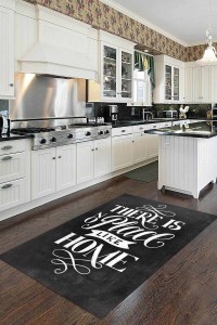 Siyah Kaymaz Tabanlı My Kitchen My Rules Mutfak Halısı MT48 Siyah Kaymaz Tabanlı My Kitchen My Rules Mutfak Halısı MT48