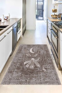 Bej Kaymaz Tabanlı Yıkanır Kitchen Queen Mutfak Halısı VH103 Bej Kaymaz Tabanlı Yıkanır Kitchen Queen Mutfak Halısı VH103