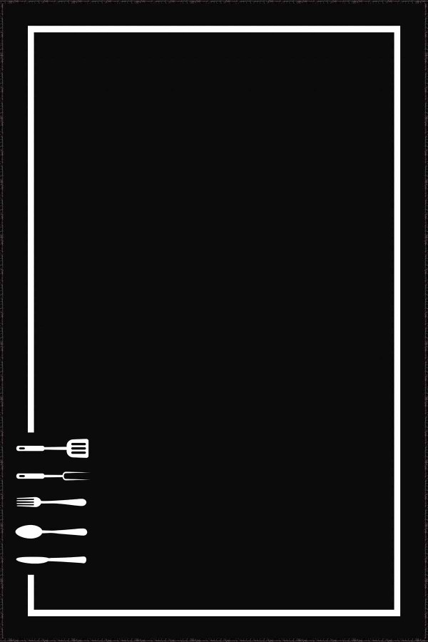 Siyah Kaymaz Taban Kaşık Desenli Mutfak Halısı Yolluk VH113