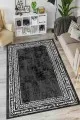 Özel Ölçülü Mutfak Halısı Siyah Kaymaz Tabanlı Otantik Desen Mutfak Halısı AR1034