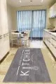 6 M2 Mutfak Halısı Gri Kaymaz Taban Yıkanan Kitchen Yazılı Mutfak Halısı AR793