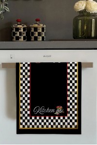 Siyah Dama Desen Fırın Mutfak Havlusu 30x50cm Siyah Dama Desen Fırın Mutfak Havlusu 30x50cm