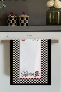 Beyaz Damalı Fırın Mutfak Havlusu 30x50cm
