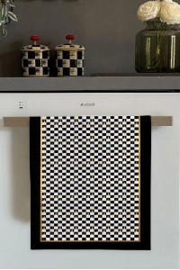 Siyah Dama Desenli Fırın Mutfak Havlusu 30x50cm