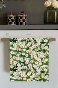 Yeşil Papatya Desenli Fırın Mutfak Havlusu 30x50cm Yeşil Papatya Desenli Fırın Mutfak Havlusu 30x50cm