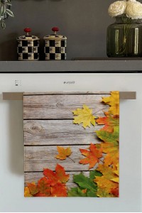 Turuncu Yaprak Desenli Fırın Mutfak Havlusu 30x50cm