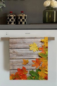 Turuncu Yaprak Desenli Fırın Mutfak Havlusu 30x50cm