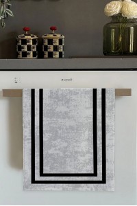 Gri Çerçeveli Fırın Mutfak Havlusu 30x50cm