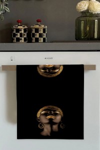 Siyah Arap Kızı Desenli Fırın Mutfak Havlusu 30x50cm Siyah Arap Kızı Desenli Fırın Mutfak Havlusu 30x50cm