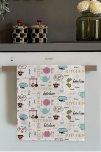 Pembe Aşçı Desenli Fırın Mutfak Havlusu 30x50cm