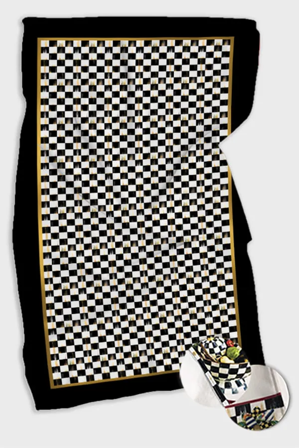 Kucuk Mutfak Havlusu Siyah Damalı Fırın Mutfak Havlusu 30x50cm