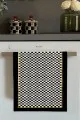 Kucuk Mutfak Havlusu Siyah Damalı Fırın Mutfak Havlusu 30x50cm
