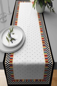 Çok Renkli Mutfak Temalı Premium Masa Örtüsü Runner RNR072 Çok Renkli Mutfak Temalı Premium Masa Örtüsü Runner RNR072