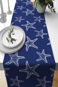 Lacivert Deniz Yıldızı Premium Masa Örtüsü Runner RNR074 Lacivert Deniz Yıldızı Premium Masa Örtüsü Runner RNR074