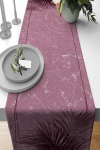 Pembe Çerçeveli Desen Premium Masa Örtüsü Runner RNR094 Pembe Çerçeveli Desen Premium Masa Örtüsü Runner RNR094
