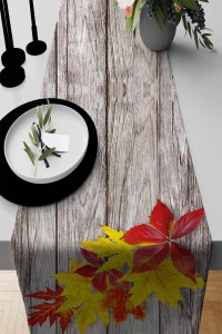 Bej Çiçek Desenli Premium Masa Örtüsü Runner RNR104 Bej Çiçek Desenli Premium Masa Örtüsü Runner RNR104