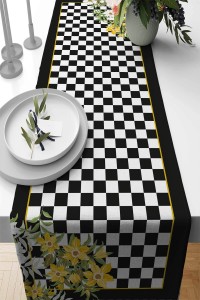 Sarı Mutfak Mackenzie Premium Masa Örtüsü Runner RNR122 Sarı Mutfak Mackenzie Premium Masa Örtüsü Runner RNR122